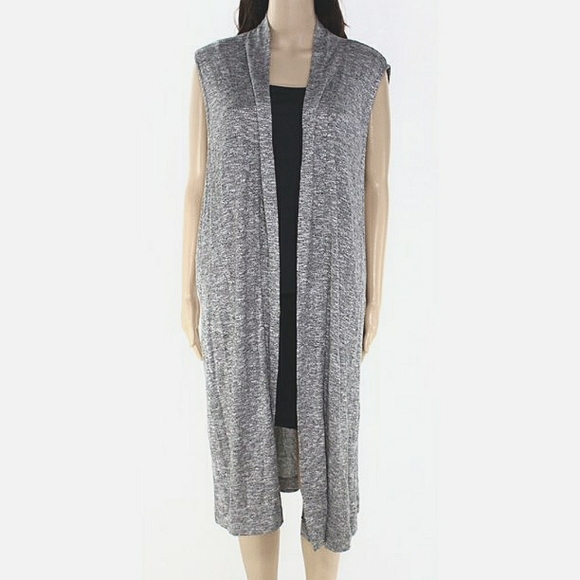 Alfani XXL duster vest in grey - Picture 2 of 4